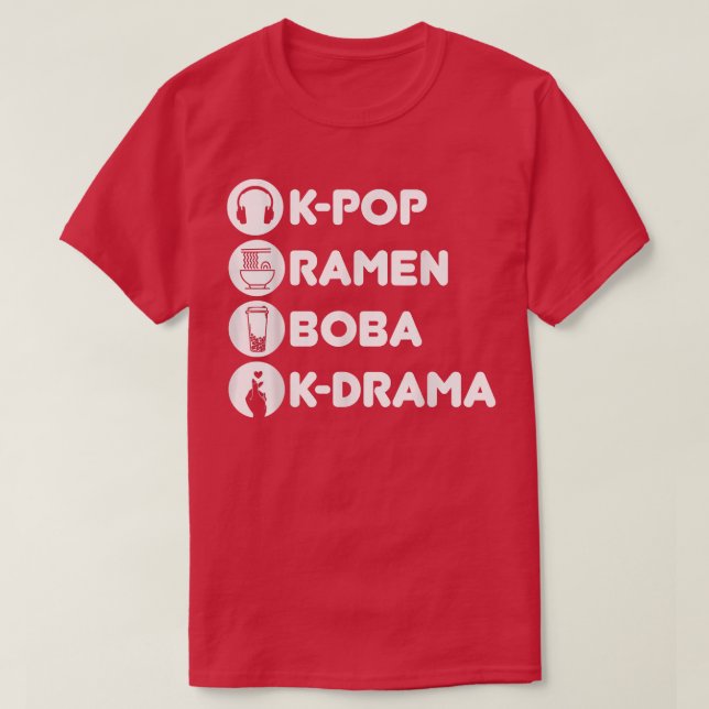 K-Pop Ramen Boba K-Drama Korean  T-Shirt (Design vorne)