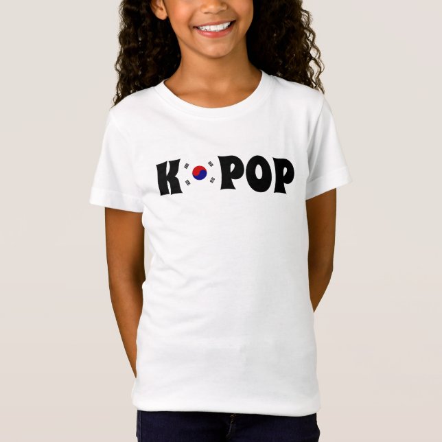 K-POP-Shirt mit S-koreanischer Flagge T-Shirt (Vorderseite)