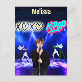 K-Pop Singer auf Bühne XoXo Liebe K-Pop Music Cust Feiertagspostkarte