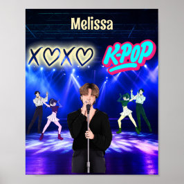 K-Pop Singer auf Bühne XoXo Liebe K-Pop Music Cust Poster
