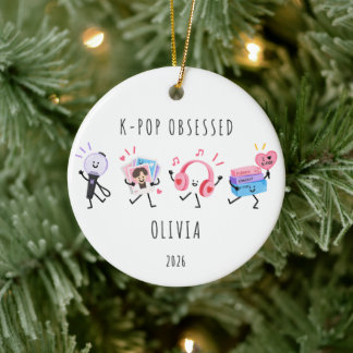 K-Pop-versessener personalisierter Weihnachtsschmu Keramik Ornament