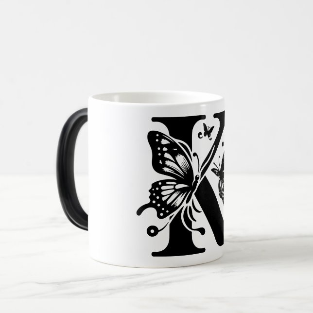 K Schwarzer Butterfly Verwandlungstasse (Vorderseite Links)