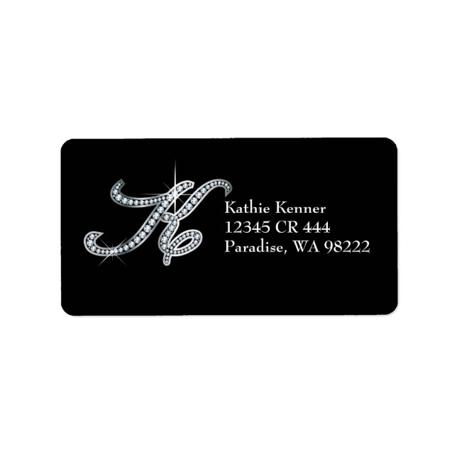 K-Script-Label "Diamant Bling" Adressaufkleber (Vorne)