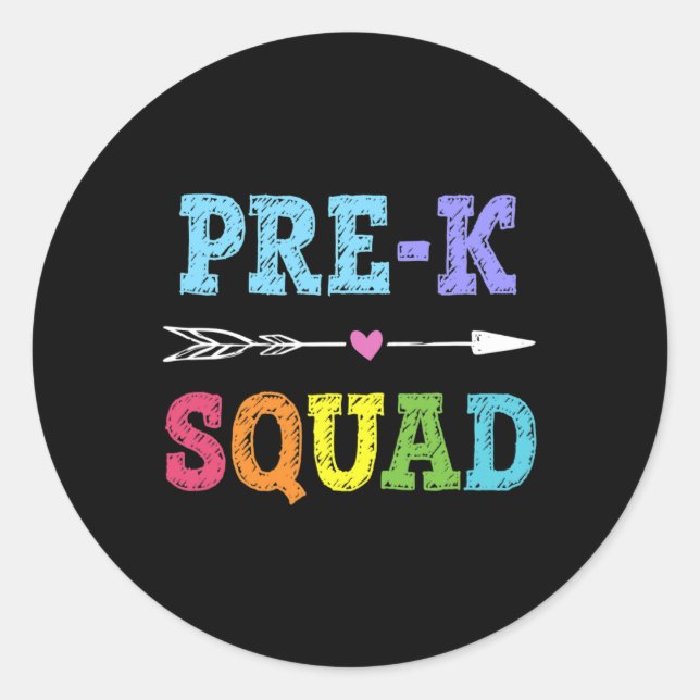 K Squad Back to School Gabe Preschool Lehrer Runder Aufkleber (Vorderseite)