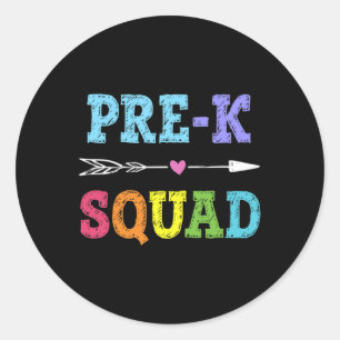 K Squad Back to School Gabe Preschool Lehrer Runder Aufkleber