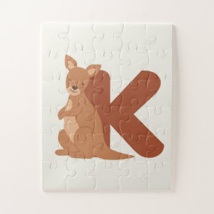 K steht für Kanguru – Süßes Tier-Alphabet-Poster