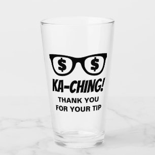 Ka-ching Dollarzeichen in den Augen benutzerdefini Glas