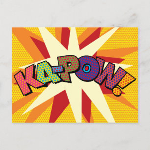 KA-POW Lustige Retro-Comic-Book-Pop-Art Ankündigungspostkarte