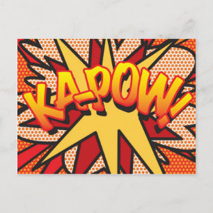 KA-POW Lustige Retro-Comic-Book-Pop-Art Postkarte