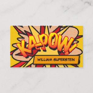 KA-POW Lustige Retro-Comicbücher Visitenkarte