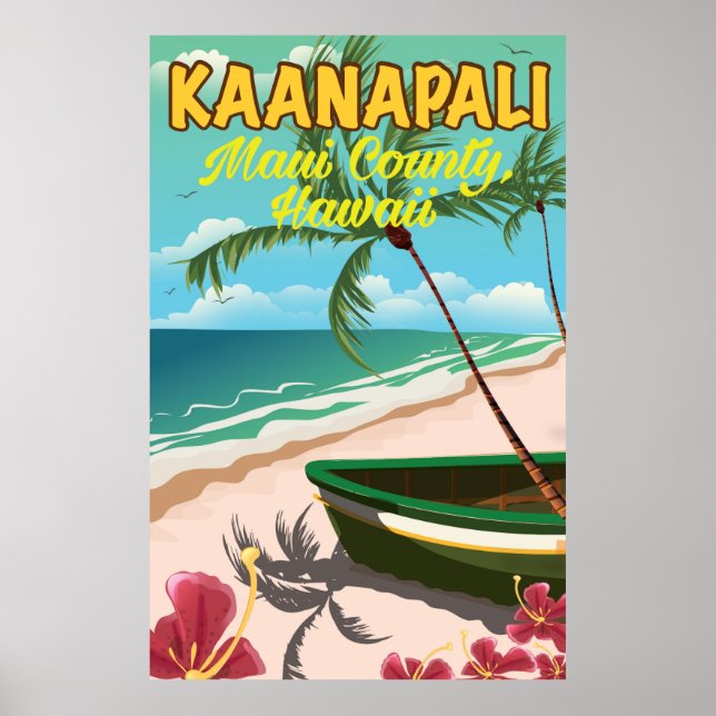 Kaanapali Maui Landkreis Hawaii Reiseposter Poster (Vorne)