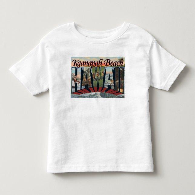 Kaanapali Strand, Hawaii - große Buchstabe-Szenen Kleinkind T-shirt (Vorderseite)