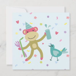 kaart felicitatie aapje karte