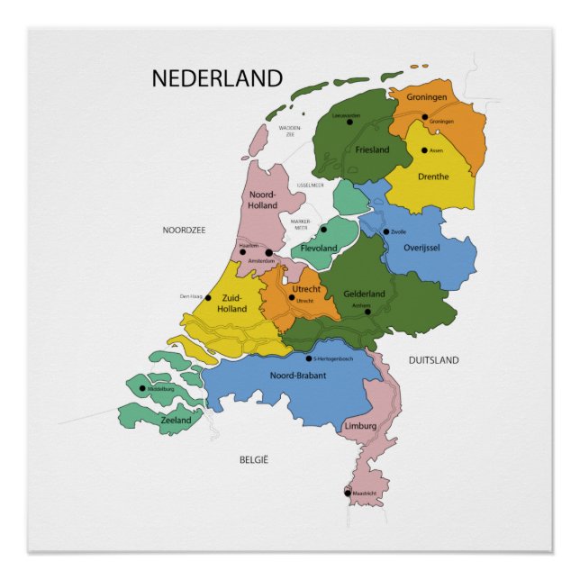Kaart van Nederland Perfect Poster (Vorderseite)