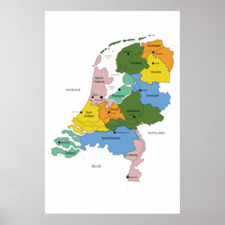 Kaart van Nederland Poster