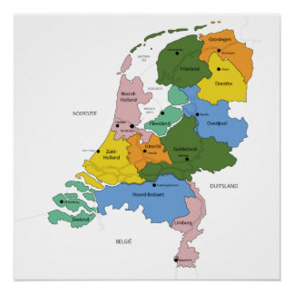 Kaart van Nederland Poster