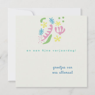 kaart verjaardag abstracte bloemen karte