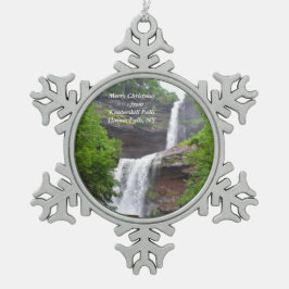 Kaaterskill Falls Weihnachtsschmuck Schneeflocken Zinn-Ornament