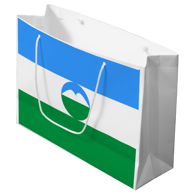 Kabardino Balkaria Fahne Große Geschenktüte (Vorderseite Schrägansicht)
