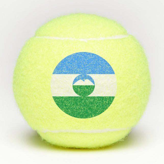 Kabardino Balkaria Fahne Tennisbälle (Vorderseite)