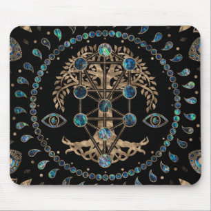 Kabbalah Der Baum des Lebens Abalone und Gold Mousepad