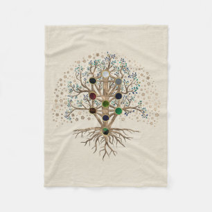 Kabbalah Der Baum des Lebens auf der Leinwand Fleecedecke