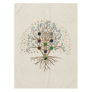 Kabbalah Der Baum des Lebens auf der Leinwand Tischdecke