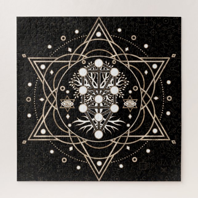 Kabbalah Der Baum des Lebens Heilige Geometrie-Orn (Vertikal)