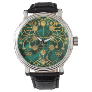 Kabbalah Der Baum des Lebens - Malachit Armbanduhr