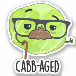 Kabbenalter Funny Old Veggie Cabbage Pun Aufkleber