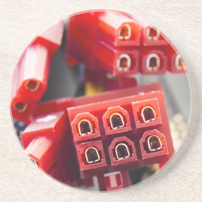 Kabelanschluss eines Computers Sandstein Untersetzer (Vorne)