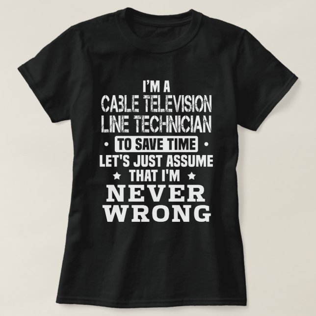 Kabelfernsehnetztechniker T-Shirt (Design vorne)