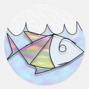 Kabelfisch Runder Aufkleber