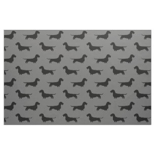 Kabelhaarige Dackel Hunde-Silhouetten-Muster Stoff