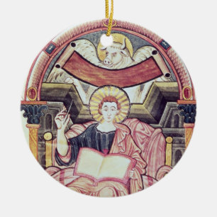 Kabeljau 22. f.85v St Luke der Evangelist, von Keramikornament