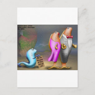 Kabeljaufischerei Beggar Offbeat Funny Geschenke & Postkarte