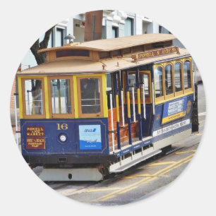 Kabelwagen in San Francisco Runder Aufkleber