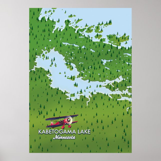 Kabetogama lake, Minnesota, USA Travel map. Poster (Vorne)