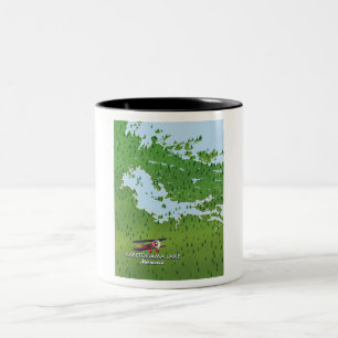 Kabetogama-See, Minnesota, USA Reisekarte. Riesig  Zweifarbige Tasse