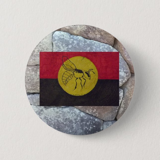 KABI WAR FLAG ALTE POLYGONALE STEINWAND. BUTTON (Vorderseite)
