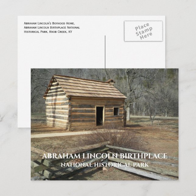 Kabin, Abraham Lincolns Birthplace NHP, KY Postkarte (Vorne/Hinten)