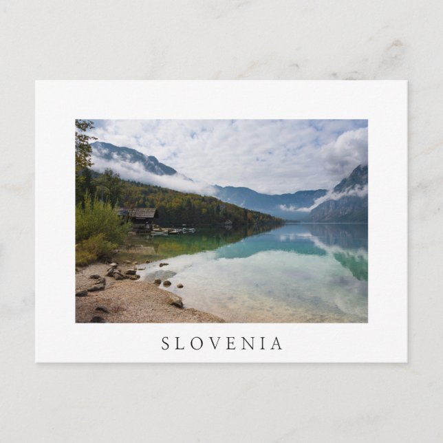 Kabine am Bohinj-See in Slowenien Postkarte (Vorderseite)