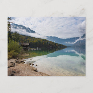 Kabine am Bohinj-See in Slowenien Postkarte