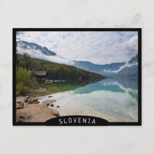 Kabine am Bohinj-See in Slowenien Postkarte
