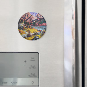 Kabine am See Ölgemälde Magnet