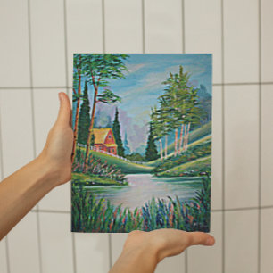 Kabine beim Stream Country Living Small Poster