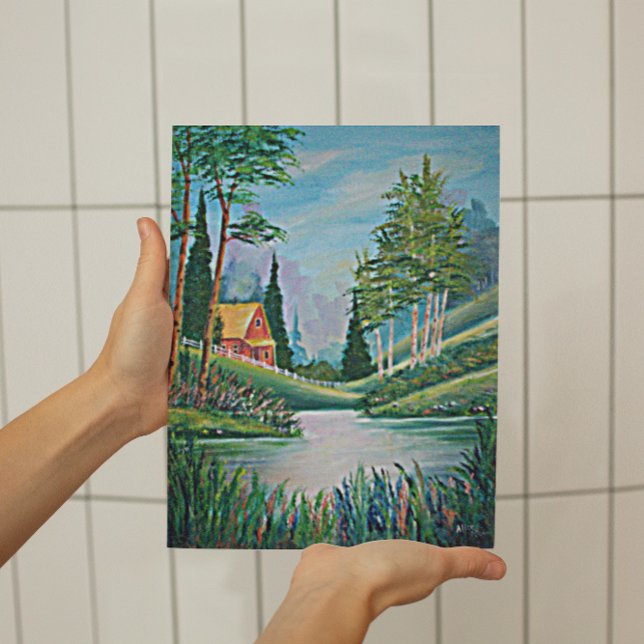 Kabine beim Stream Country Living Small Poster (Von Creator hochgeladen)