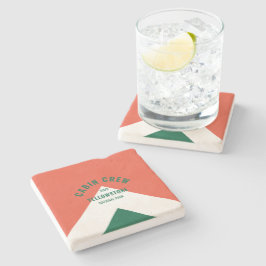 Kabine Crew Peronalized Zielort Retro Rot Grün Steinuntersetzer