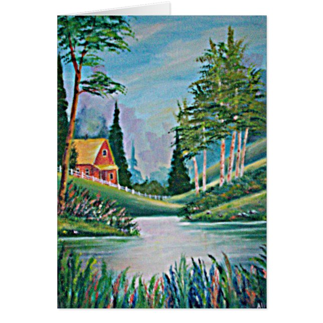 Kabine durch Stream Oil Painting (Vorne)