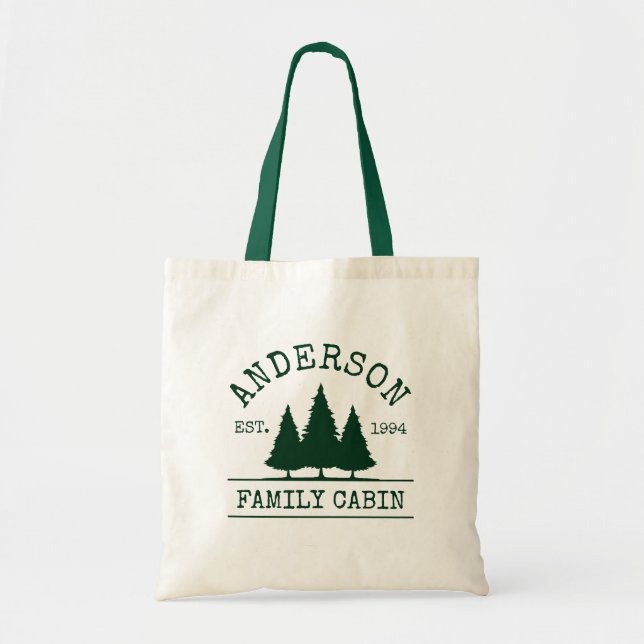 Kabine Familienname Forest Green Tragetasche (Vorne)